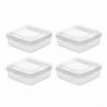 4Pcs Cheese Slice Storage Cases Butter Boxes Fruit Containers Fresh-keeping Cases