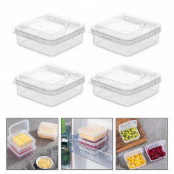 4Pcs Cheese Slice Storage Cases Butter Boxes Fruit Containers Fresh-keeping Cases 4Pcs Cheese Slice Storage Cases Butter Boxes Fruit Containers Fresh-keeping Cases