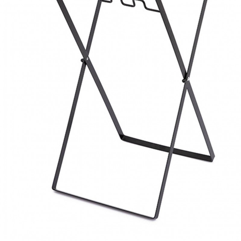 Trash Bag Holder Metal Garbage Bag Holder Portable Outdoor Leaf Bag Stand For Camping Picnic Kitchen Black