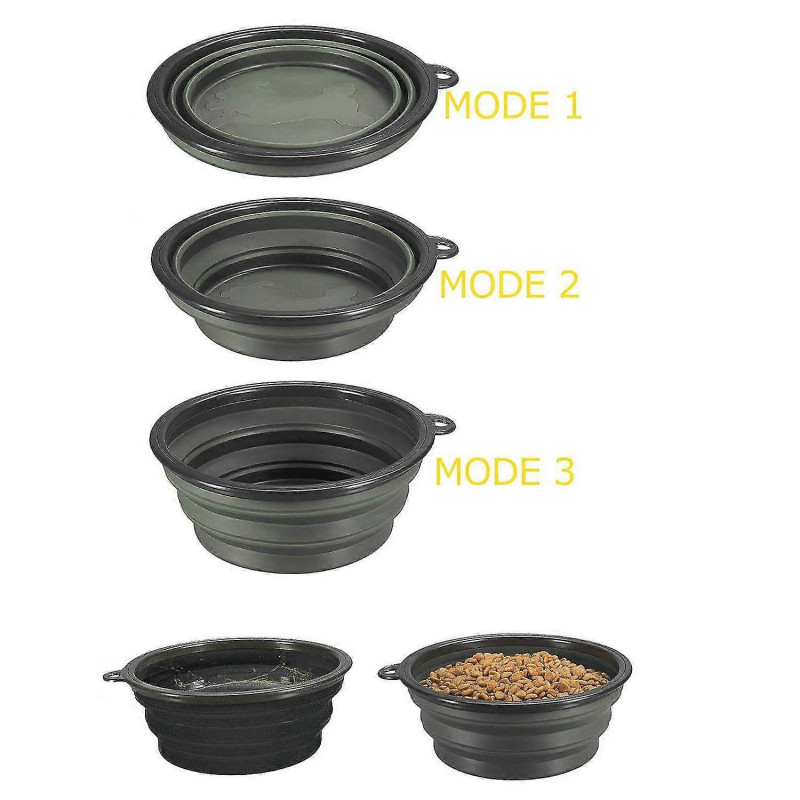 2 Pcs Bols pliables pour chiens, tasse pliable pour animaux de compagnie Nourriture pour chat Alimentation à l’eau
