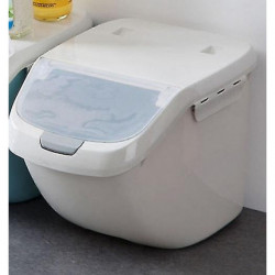 Grey 6kg Rice Grain Storage Box Sealed Moisture Proof Pet Food Storage Grey 6kg Rice Grain Storage Box Sealed Moisture Proof Pet Food Storage