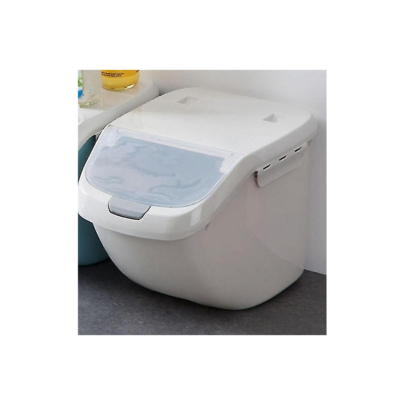 Grey 6kg Rice Grain Storage Box Sealed Moisture Proof Pet Food Storage