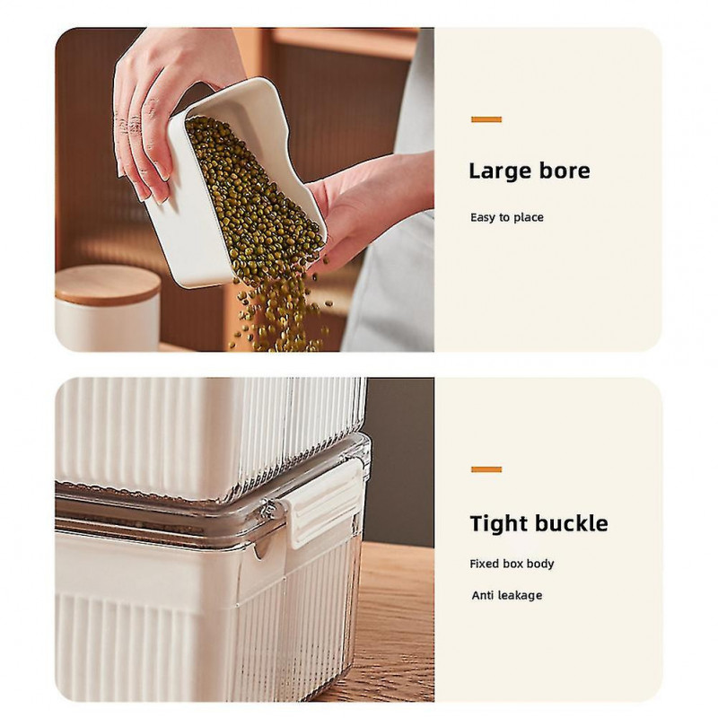 Plastic Flour-rice Container Large Capacity Food Crisp Sealed Box Multifunctional Kitchen Refrigerator Storage Box