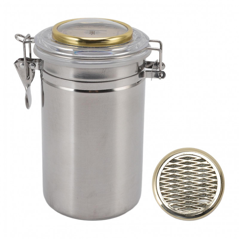 Stainless Steel Cigar Jar with Hygrometer - Waterproof Sealed Storage Jar (96mmx173mm3.8x6.8in)