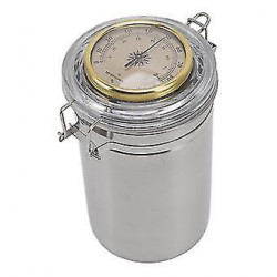 Stainless Steel Cigar Jar with Hygrometer - Waterproof Sealed Storage Jar (96mmx173mm3.8x6.8in) Stainless Steel Cigar Jar with Hygrometer - Waterproof Sealed Storage Jar (96mmx173mm3.8x6.8in)