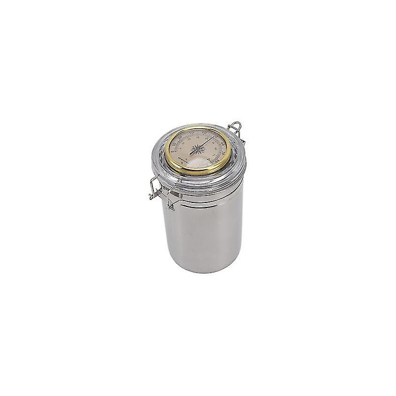 Stainless Steel Cigar Jar with Hygrometer - Waterproof Sealed Storage Jar (96mmx173mm3.8x6.8in)