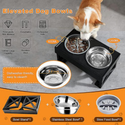 Elevated Dog Bowls 3 Adjustable Heights Raised Dog Food Water Bowl With Slow Feeder Bowl Standing Dog Bowl For [...]