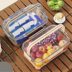 Portable Refrigerator Fresh-keeping Box,large-capacity Portable Crisper With Handle,fruit Storage C