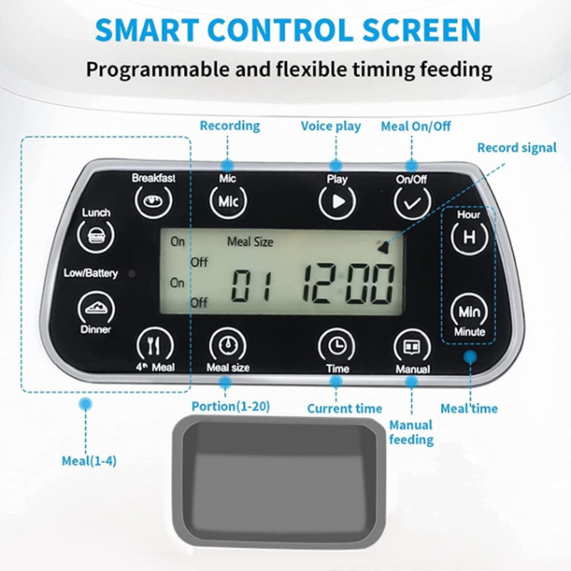 3.5l Automatic Pet Er Timing Programmable Pet Dry Food Dispenser Cat Food Dispenser With Ize Schedule For Home Use A