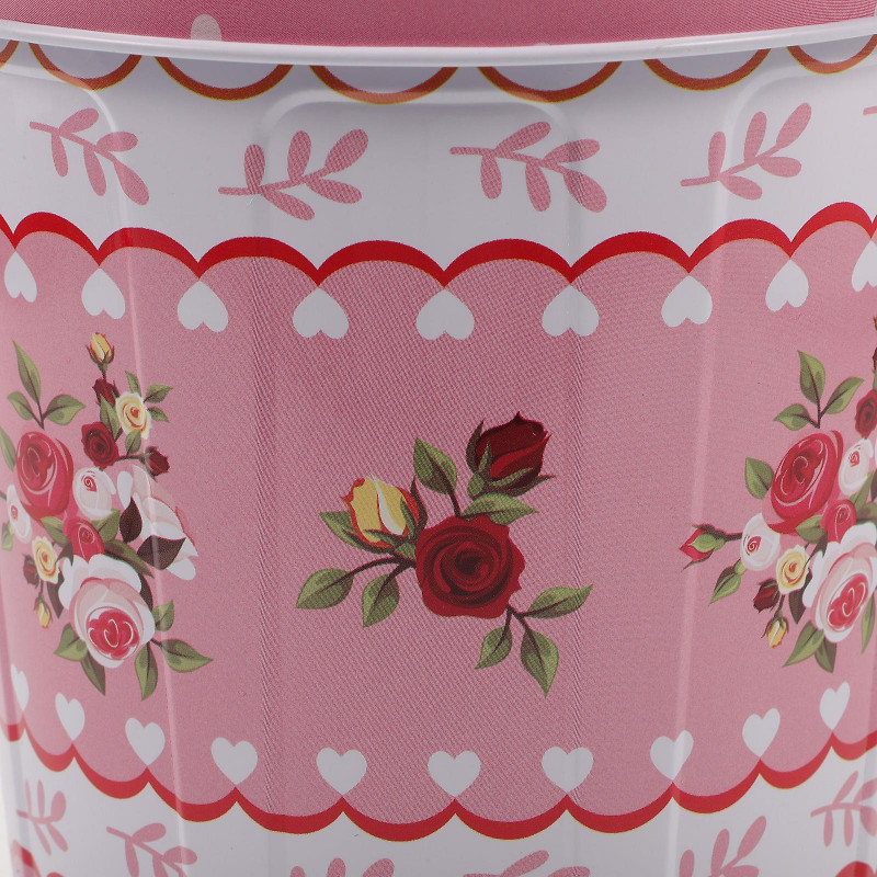 European Style Storage Bucket With Lid Candy Storage Bucket Snack Bucket Tinplate Box(3L)