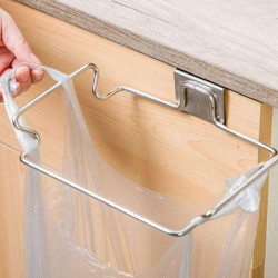 kitchen cupboard Garbage bags holder silver for hanging