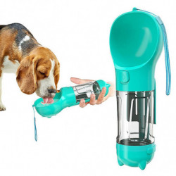 Dog Travel Water Bottle for Walking - 300ml Portable Pet Water Dispenser with Food Container and Dog Waste Bag [...]