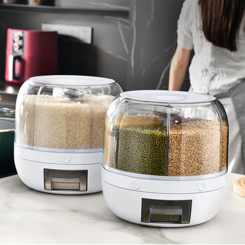 Grains Separate Storage Box Sealed Rotating Rice Bucket Home Insect Damp Proof Rice Storage Tank Grains Separate Storage Box Sealed Rotating Rice Bucket Home Insect Damp Proof Rice Storage Tank