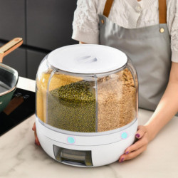 Grains Separate Storage Box Sealed Rotating Rice Bucket Home Insect Damp Proof Rice Storage Tank