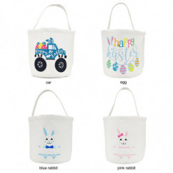 Storage Bag Easter Basket Cute Animal Canvas Bucket Large Capacity Portable Handle Design For Kids Toys