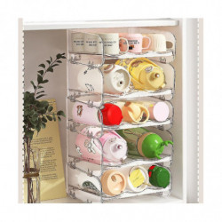 Rack de stockage de tasse Bureau Multicouche Transparent étanche à la poussière Maison Stockage empilable R