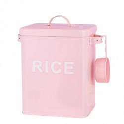 Metal Canister Rice Buckets Grain Case Lid Scoop Pet Dog Food Room