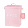 Metal Canister Rice Buckets Grain Case Lid Scoop Pet Dog Food Room