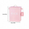 Metal Canister Rice Buckets Grain Case Lid Scoop Pet Dog Food Room