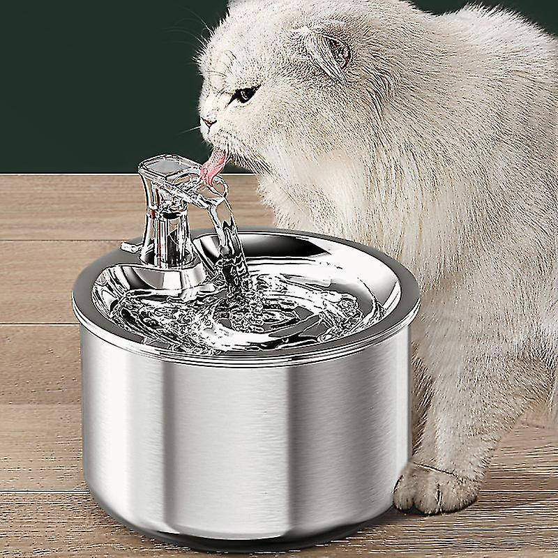 Fontaine Eau Pour Chat, Acier Inoxydable, 2l, Ultra-silencieuse, Fontaine Boire Pour Animaux De Compagnie Avec, [...]