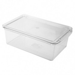 Clear Fridge Organiser Stackable Kitchen Food Storage Box Container With Lid