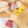 Clear Fridge Organiser Stackable Kitchen Food Storage Box Container With Lid