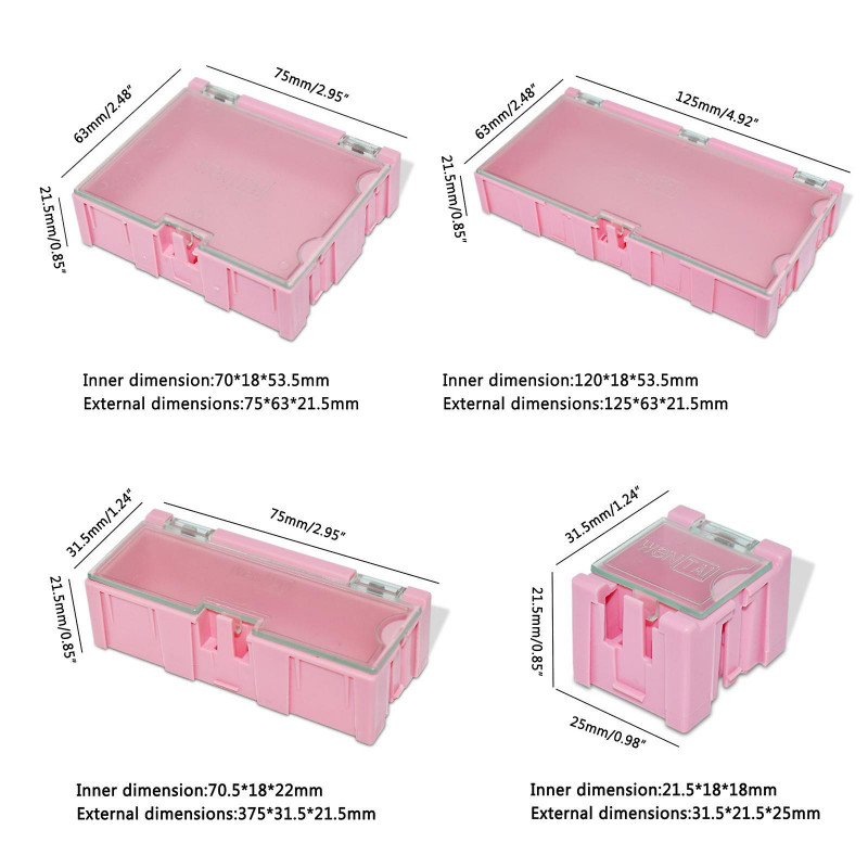 Bijoux Composant électronique Petit conteneur Stockage Boîte en plastique Pratique