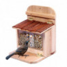 Squirrel Feeder For Outside Natural Wood Feeding Box With Lid Easy To Clean