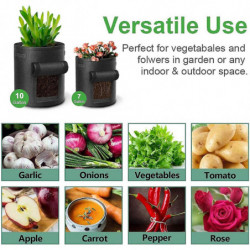 Sacs de culture géotextile, 4 sacs de culture de pommes de terre (2 10 gallons, 2 comptes) Stcyv