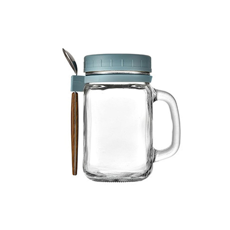 Portable Handle Overnight Oats Jars, Overnight Oats Container With Lid And Spoon, 10 Ounce Grain, Milk, Vegetable [...]