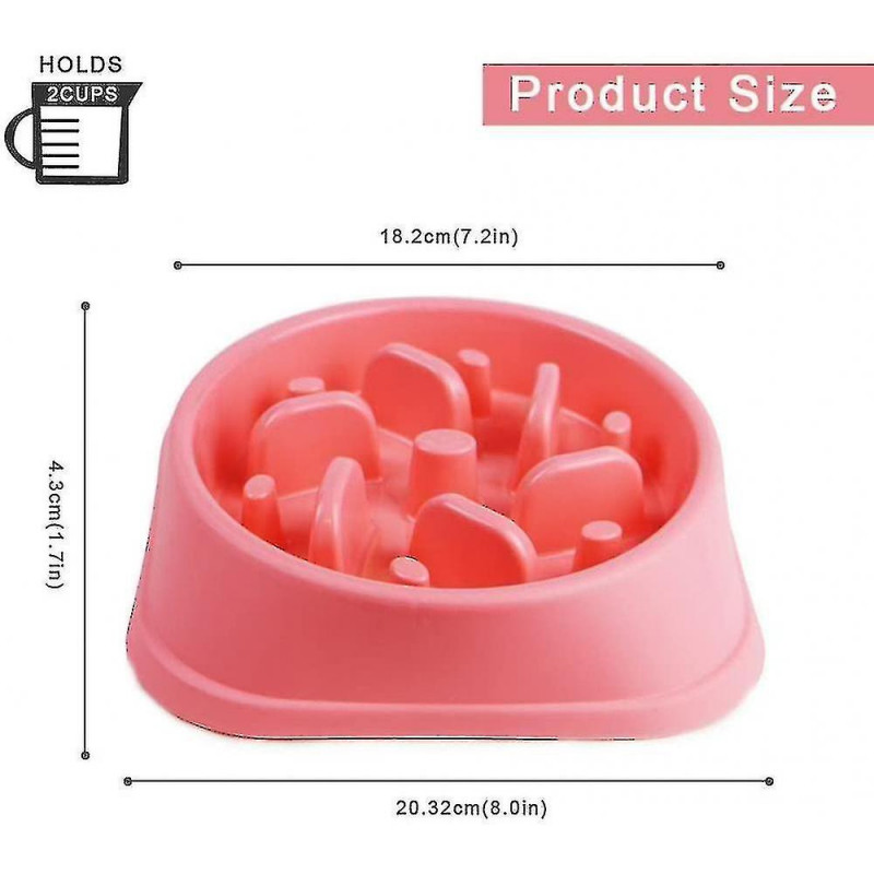 Non-slip Labyrinth Pet Food Bowl - Promotes Healthy Diet And Slow Pink Digestion