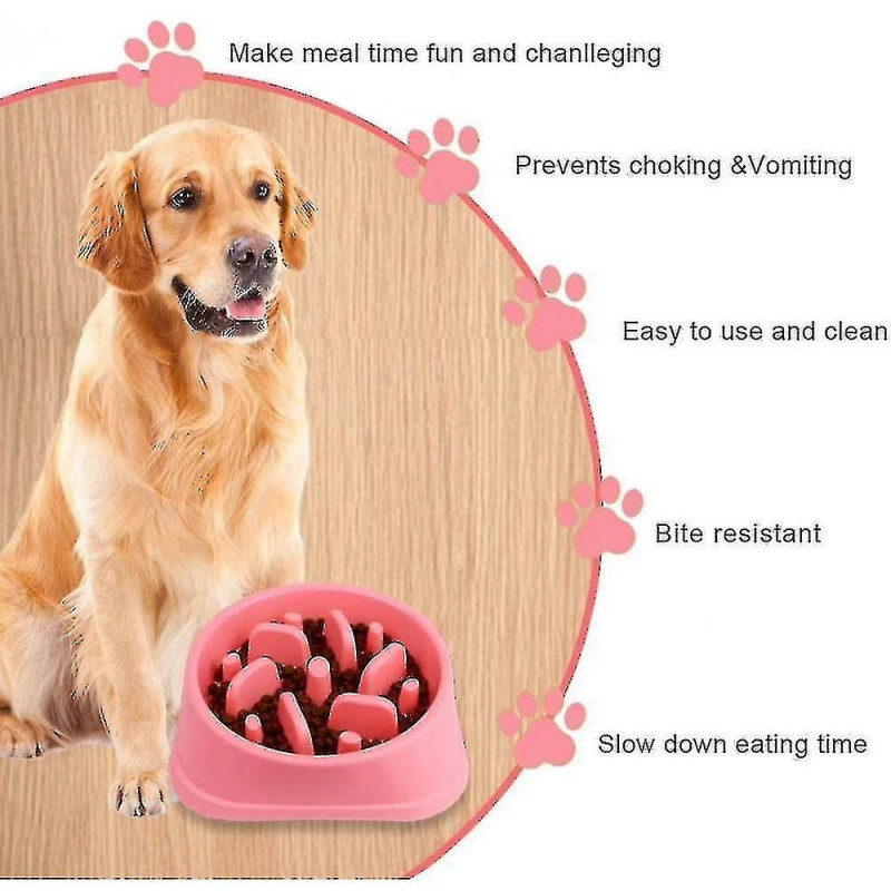 Non-slip Labyrinth Pet Food Bowl - Promotes Healthy Diet And Slow Pink Digestion