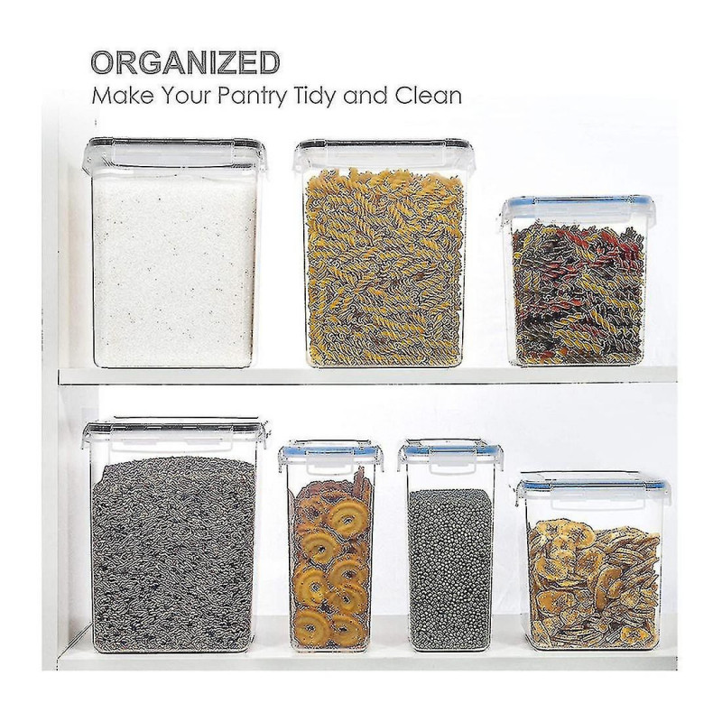 2pcs Food Containers With Lids Airtight 6.5l, For Flour, Sugar, Baking Supply And Dry Food 2pcs Food Containers With Lids Airtight 6.5l, For Flour, Sugar, Baking Supply And Dry Food