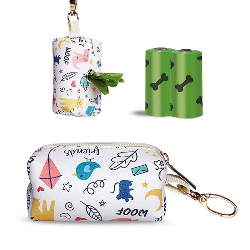 Pet Waste Bags Dispenser Organizer With Hook Accessory For Running With Dogs