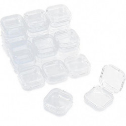 36 Pieces Rectangle Clear Plastic Containers Transparent Beads Containers Jewelry Box