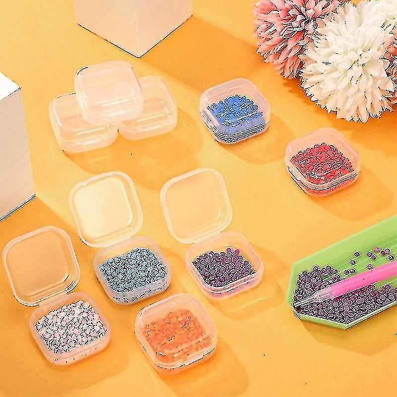 36 Pieces Rectangle Clear Plastic Containers Transparent Beads Containers Jewelry Box