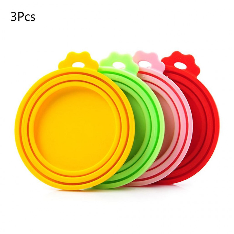 3pcs Pet Food Can Silicone Lids For Tins Can Universal Dog Kitten Can Lid 3pcs Pet Food Can Silicone Lids For Tins Can Universal Dog Kitten Can Lid