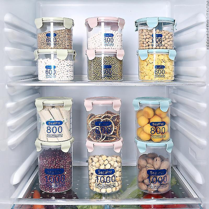 1Pc Airtight Leakproof Plastic Container Bottle With Locking Lids For Flour Cereal Snacks