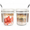 White 12 Oz Overnight Oatmeal Jar Set With Lid And Spoon, Large Capacity Airtight Oatmeal Containers With [...]