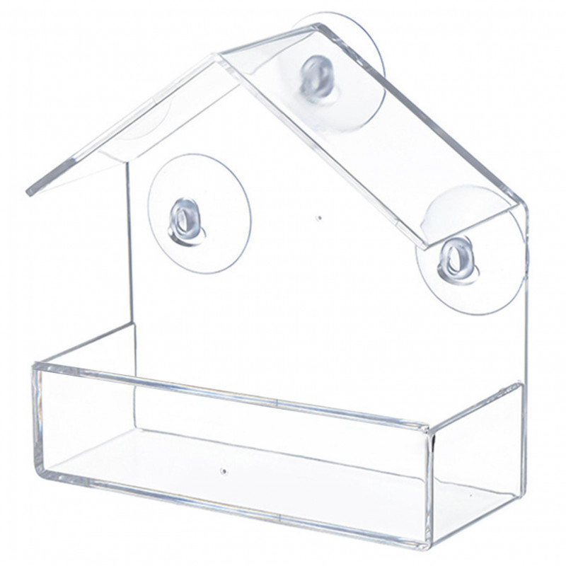 Bird Feeder Strong Suction Cup Design Acrylic Bird Food Feeder Easy to Clean Bird Food Container for Yard Garden [...]