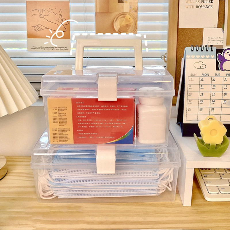 Storage Box Dust-proof Visible Plastic Large Capacity Face Cover Container For Dorm