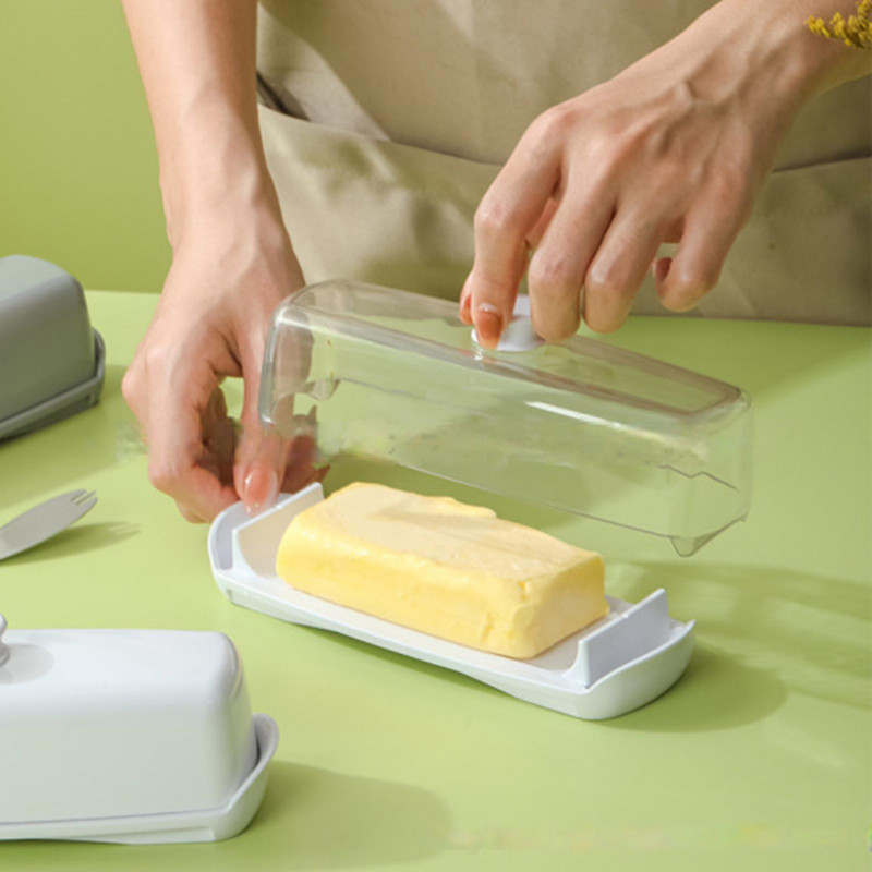 Butter Storage Box with Cutter Transparent Lid Design Dustproof Food Grade BPA-Free Refrigerator Butter Food Box [...]