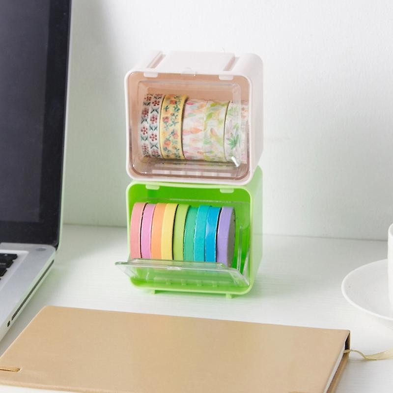 Tape Storage Boxes Durable Convenient Plastic Transparent Lid Visible Washi Tape Storage Box For Office Jikaix