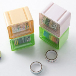 Tape Storage Boxes Durable Convenient Plastic Transparent Lid Visible Washi Tape Storage Box For Office Jikaix