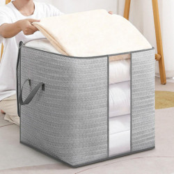 60L Vêtements Poubelle Fenêtre Transparente Grande Capacité Caisse De Rangement Pour Le Stockage De Trucs