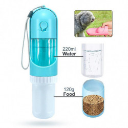 Portable 2-in-1 Sliding Design Pet Dog Water Bottle Food Container Save Space