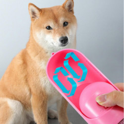 Portable 2-in-1 Sliding Design Pet Dog Water Bottle Food Container Save Space