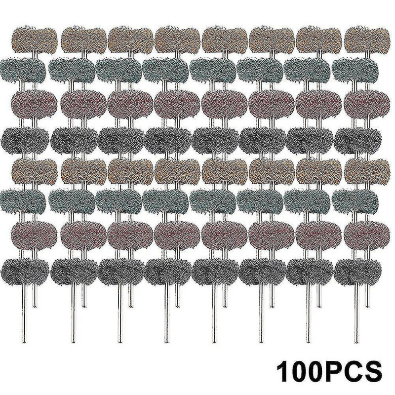 100 Pcs-set Scouring Pad Brush Nylon Abrasive Brush Fiber Grinding Sanding Head Buffing Polishing Wheel