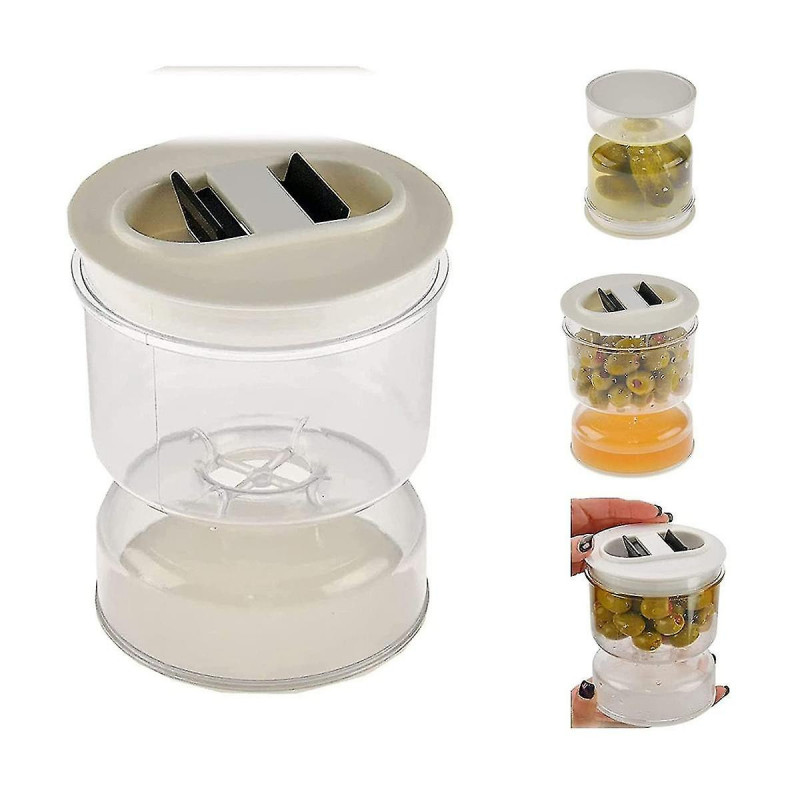 3pcs Jar Wet And Dry Dispenser And Olive Hourglass Jar Container Kitchen Separator Organizer