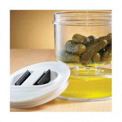 3pcs Jar Wet And Dry Dispenser And Olive Hourglass Jar Container Kitchen Separator Organizer